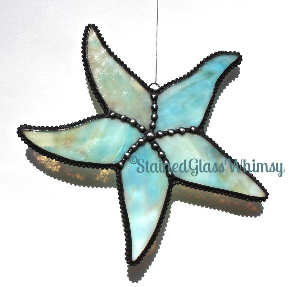 Stained Glass STARFISH Suncatcher Tidal Pool Caribbean