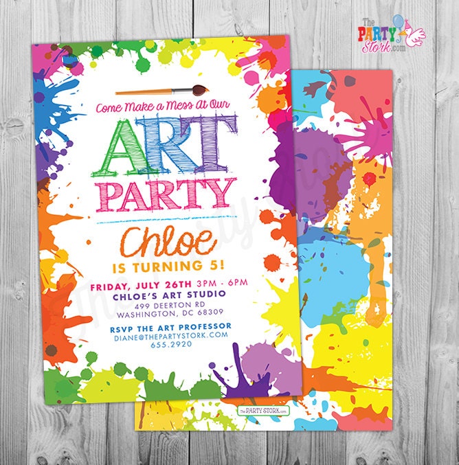 Art Party Invitations 3