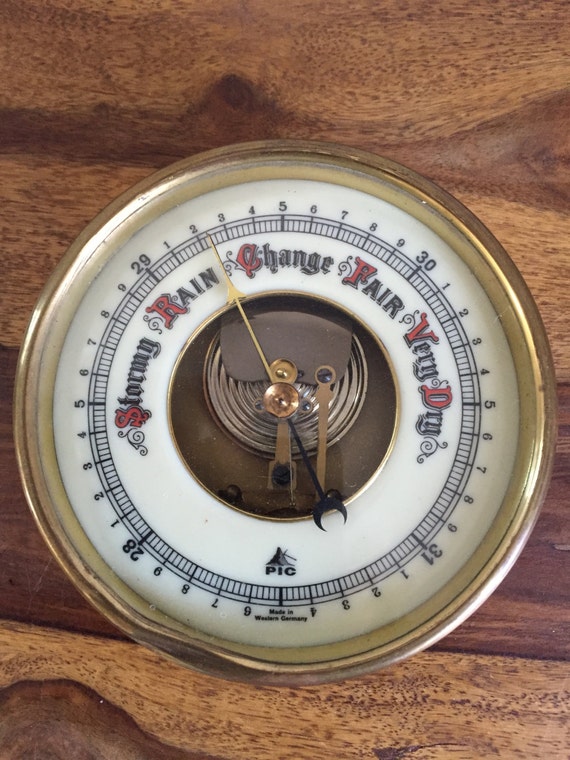 Vintage Brass Nautical Barometer PIC Made in West by Mumscottage