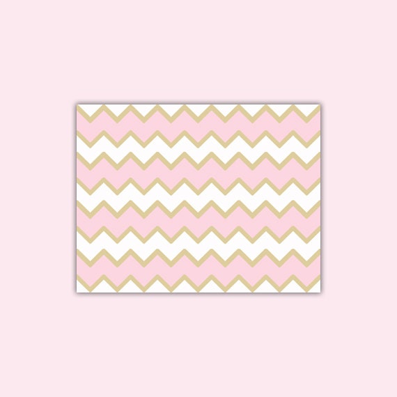 PINK GOLD CHEVRON Wallpaper Border Decal Wall Art Girl Nursery
