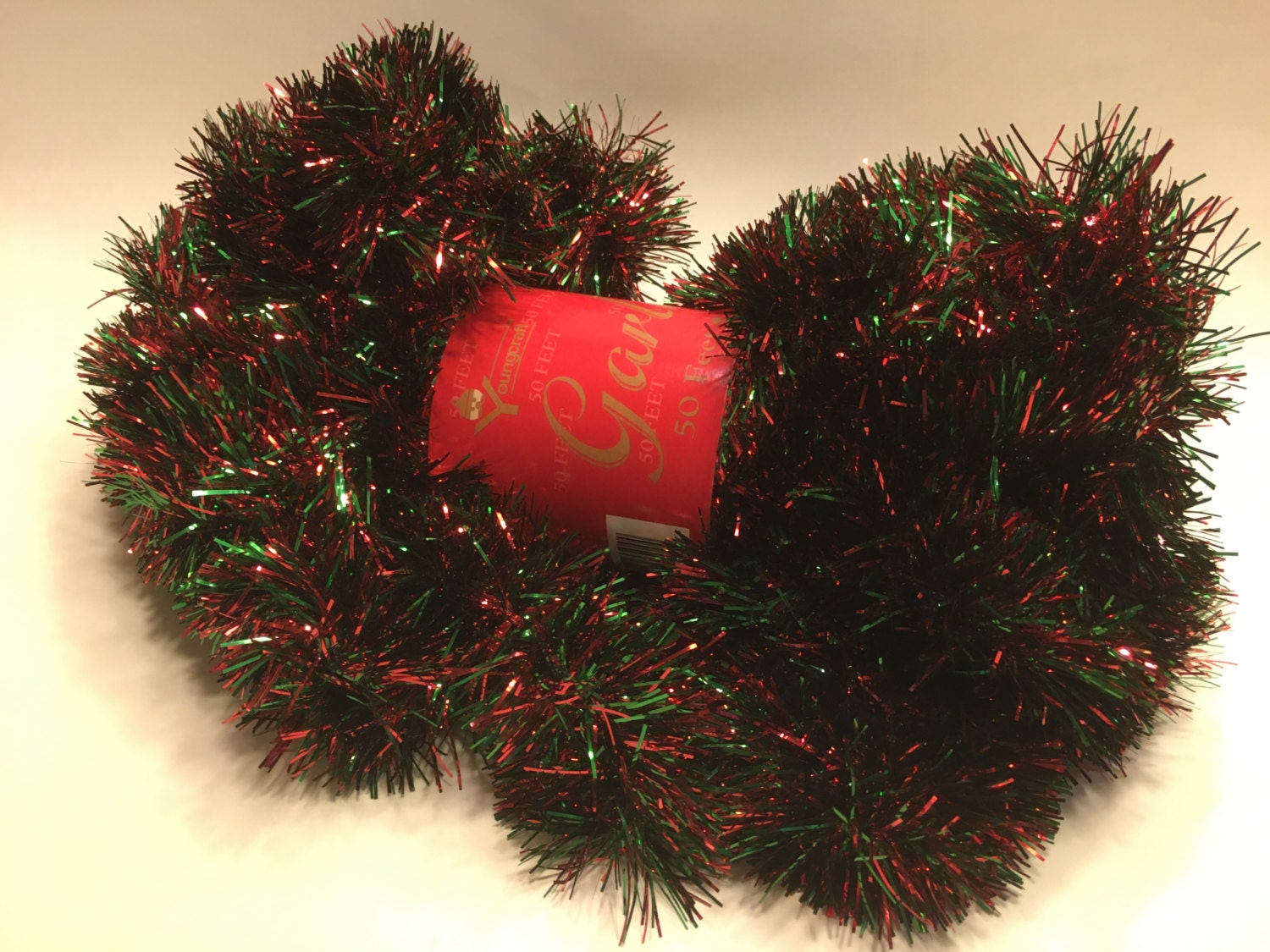 50 feet of green and red tinsel garland br 50 feet of green and red tinsel garland br