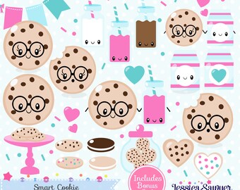 INSTANT DOWNLOAD - Kawaii Cookie Clipart for personal and commercial use