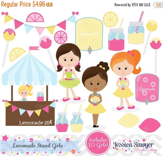 80% OFF - INSTANT DOWNLOAD, mason jar lemonade stand clip art, lemon clipart, commercial use, invitation, graphic, summer design Il_570xn