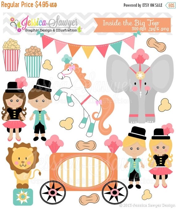 80% OFF - INSTANT DOWNLOAD, circus clipart, carnival clip art, for commercial use, invitations, party supplies Il_570xn