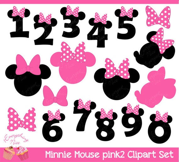 Minnie Mouse Pink 2 Clipart Set