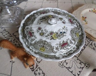 Vintage Ridgway Staffordshire England-Transerware-Windsor-Floral Covered Casserole Dish/Serving Bowl/Lid