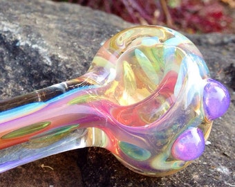 Tropical Wisteria Color Changing Functional Art Pocket Piece Tobacco Smoking Glass Pipe