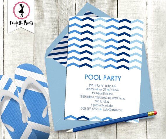 Pool Party Invitation | Pool Birthday Party | Pool Party Invite | Swimming Party Invitation | Summer Party | Splash Party | Printable Il_570xn