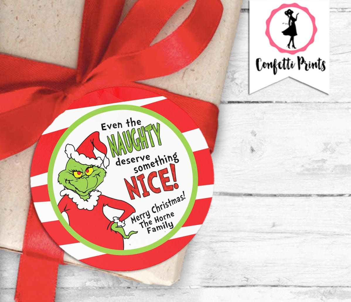 Grinch Party Favors Grinch Holiday Party by ConfettiPrintsShop