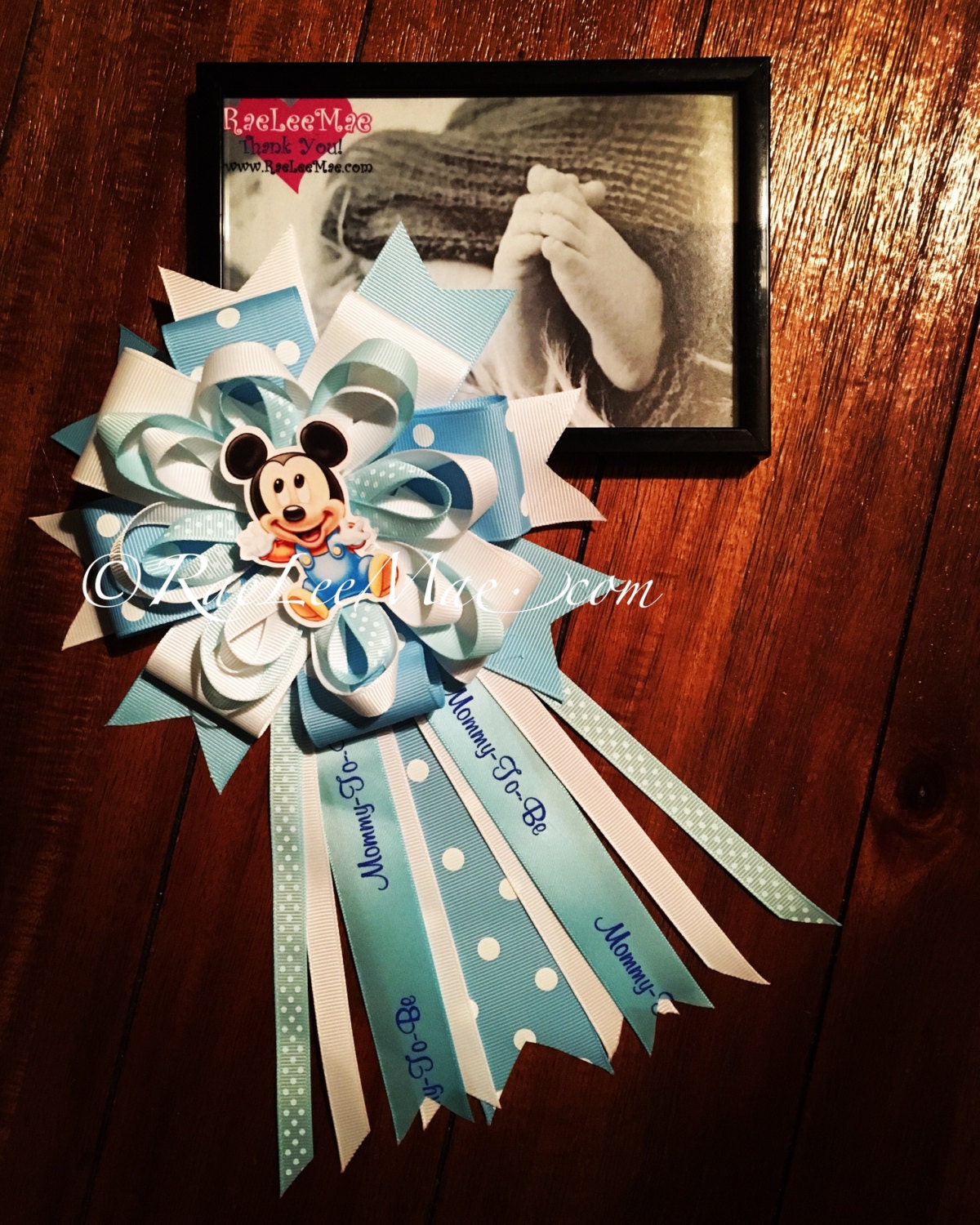 Baby Mickey Mouse Corsage Baby Shower Mommy-To-Be Pin baby