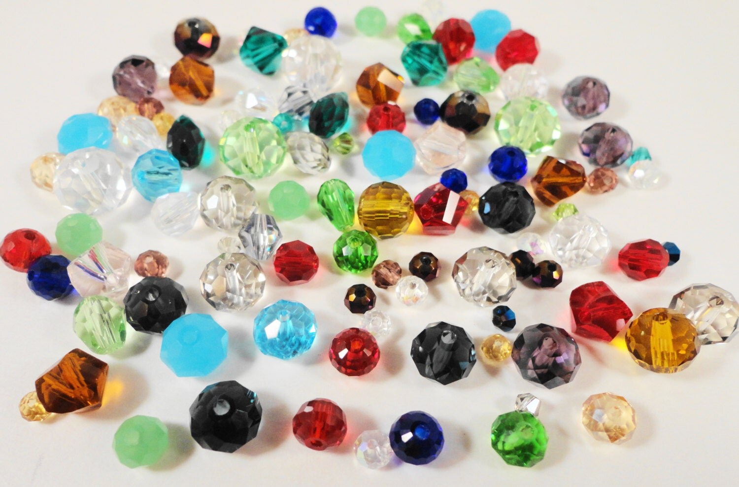 Assorted Crystal Beads 310mm Multi Color Chinese Crystal Glass Destash