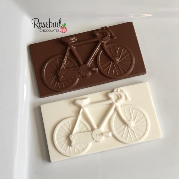 12 Chocolate Bicycle Bar Favors Bike Birthday by rosebudchocolates