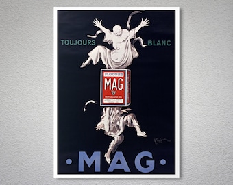 Toujours Blanc Flocons MAG Vintage Entertainment Poster by Leonetto Cappiello - Poster Paper, Sticker or Canvas Print