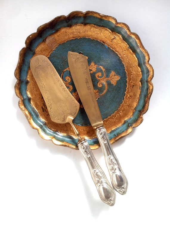 Antique Set Cake Server and Cake Knife BoxedSilver 800 Cake