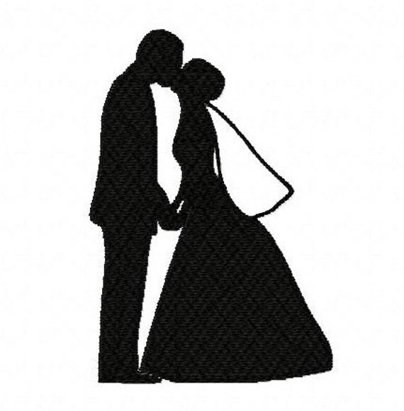 Bride and groom silhouette veil wedding 3 inch machine