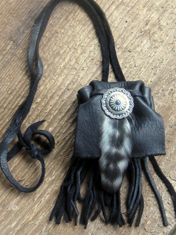 Medicine Bag Necklace Crystal pouch Boho Bag Leather