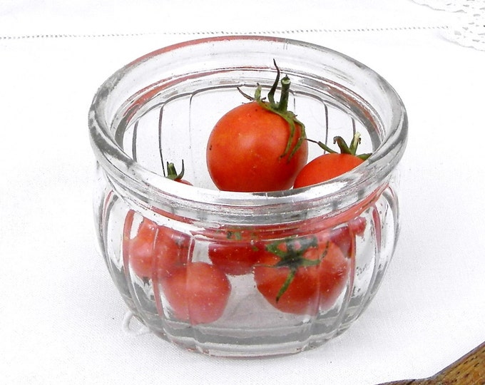 Antique French Thick Glass Traditional Unusual Faceted Glass Jam Jar, French Country Decor, Shabby Chic, Chateau Decor, Kitchen, Jelly Pot Antique French Thick Glass Traditional Unusual Faceted Glass Jam Jar, French Country Decor, Shabby Chic, Chateau Decor, Kitchen, Jelly Pot