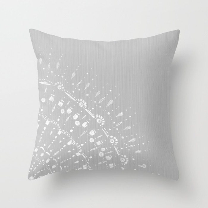 Grey Lace Throw Pillow Cover grey pillow cover gray pillow