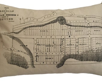 Irondale Vintage Map Pillow - FREE SHIPPING