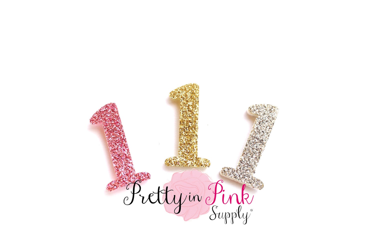 Fancy Number 1 Glitter Felt Applique 1 Glitter Numbers