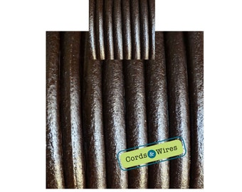 CW06217 - Dark Brown - 0.40 meters x 6mm Round Leather Cord
