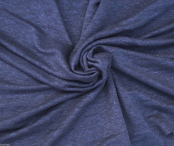 100% Linen Jersey Knit Fabric By Yard Eclipse Semi Sheer 62