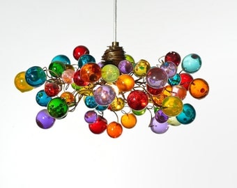 Multicolored pendant light with bubbles for living rooms, Kitchen island, Bedroom or as a bedside light - unique lighting