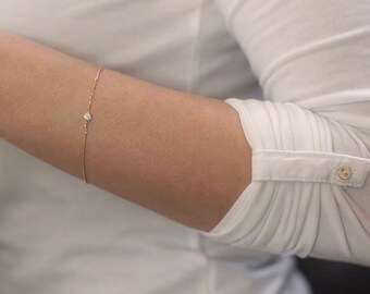 Diamond Bracelet, Delicate Gold Bracelet, Thin Diamond Bracelet, Delicate Diamond Bracelet, Gold Diamond Bracelet