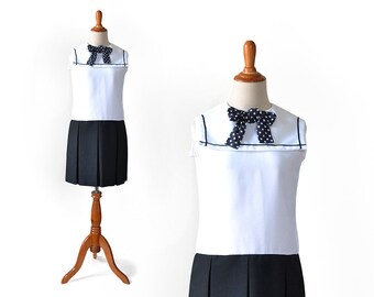 Sailor Dress, Womens Sailor Dress, Girls Sailor Dress, 1960s Dress, 60s Dress, XS Dress, Size 14 Girls Dress, Costume Womens Dress, Nautical