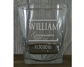 Groomsmen Whiskey Glasses - Personalized 9.25 oz Whiskey Glasses - Perfect for Groomsmen, Birthdays, Bachelor Parties