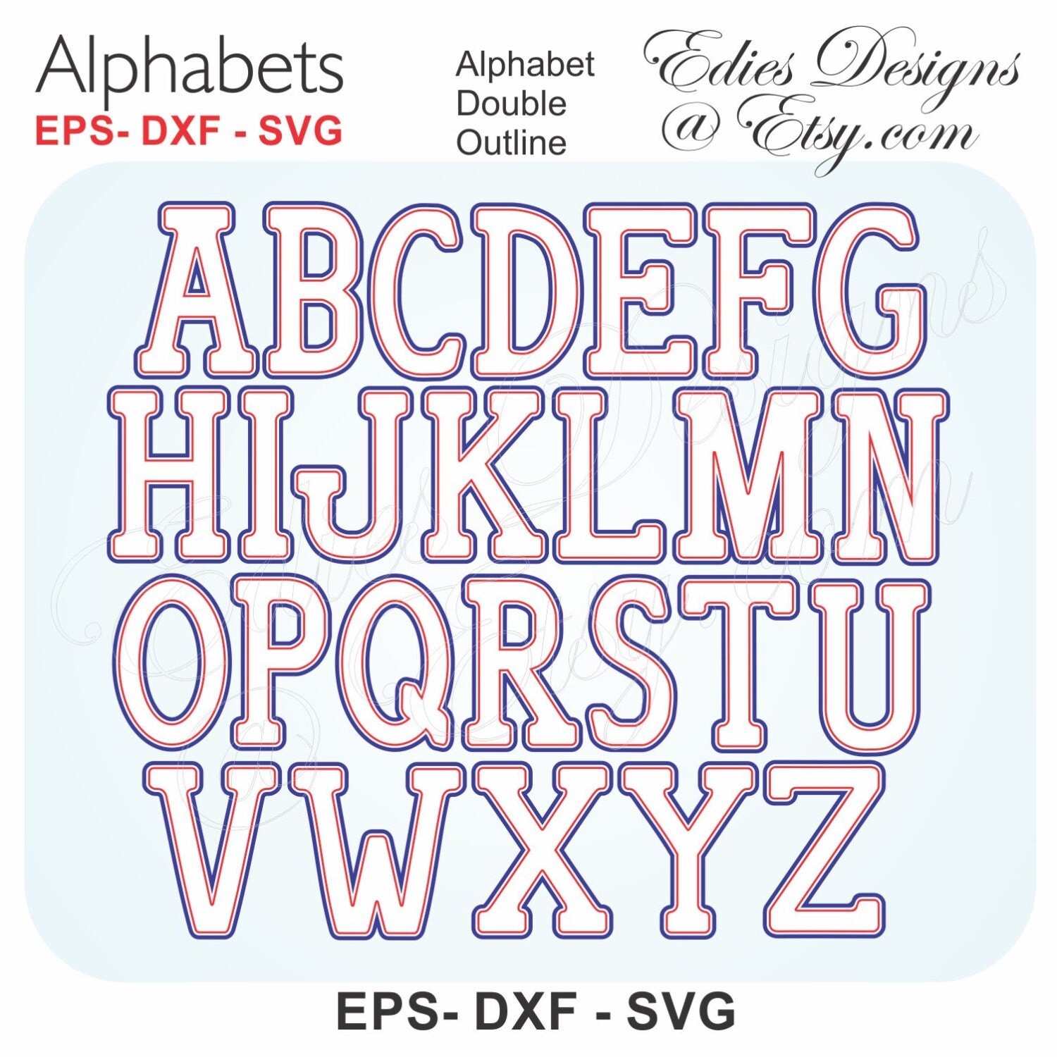 SVG Alphabet Vector EPS DXF Digital Download from EdiesDesigns on Etsy ...