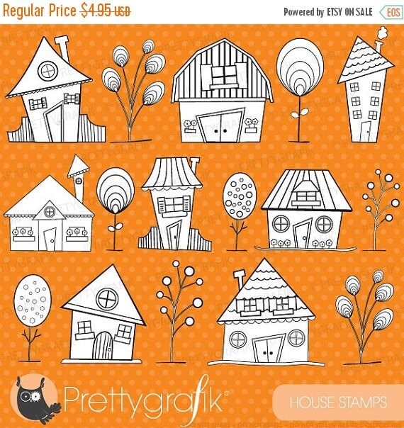 80% OFF SALE house neighbourhood digital stamp commercial use, vector graphics, digital stamp, digital images - DS397 Il_570xn
