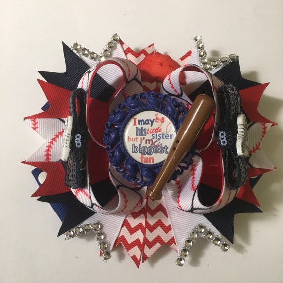 Items similar to Little sister baseball fan bow on Etsy