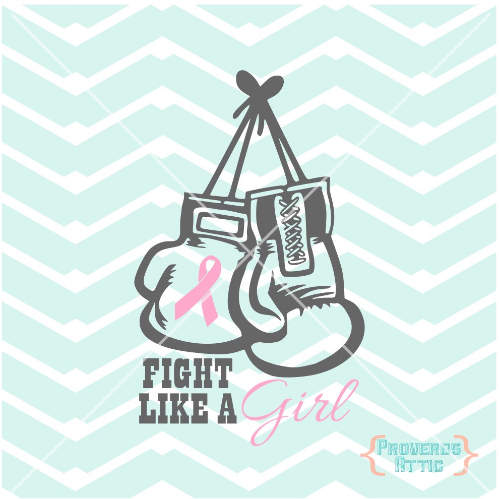 Fight Like a Girl Cancer Ribbon Boxing Gloves car by ProverbsAttic