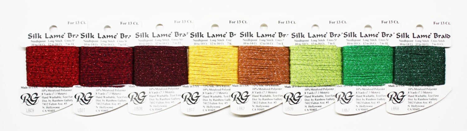 Silk Lame Braid 13 Ct 3.60 Each Rainbow Gallery Silk Lame