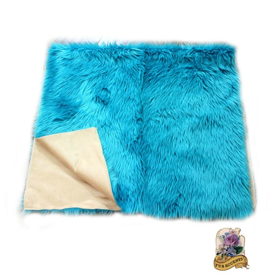 Plush Shag Faux Fur Throw Blanket / Turquoise Teal by FurAccents