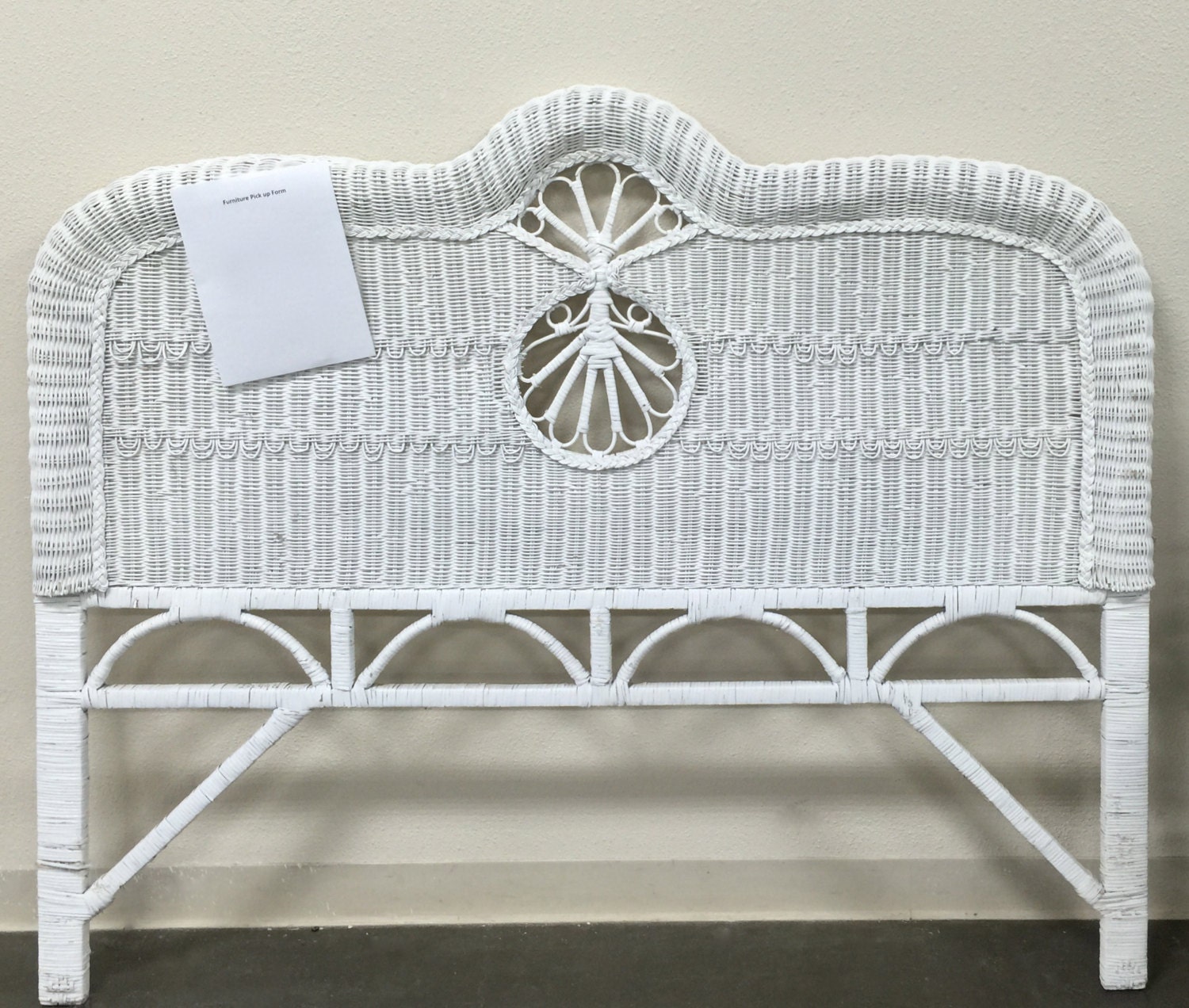 White Wicker Headboard Queen Size Victorian Haute Juice