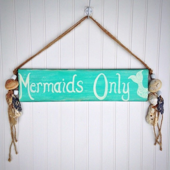 Mermaid Decor Beach Sign Wood Sign Mermaid Art