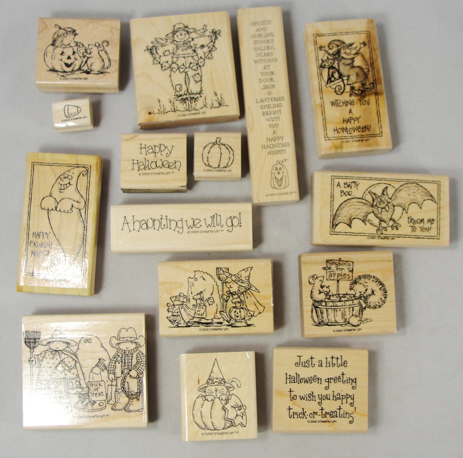 15 Stampin' Up Rubber Stamps Halloween Theme Witch