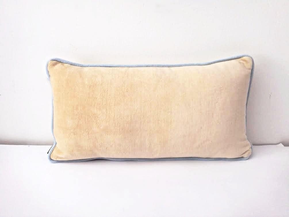 Velvet Ivory Throw Pillow Cover 12 by 20 Velvet