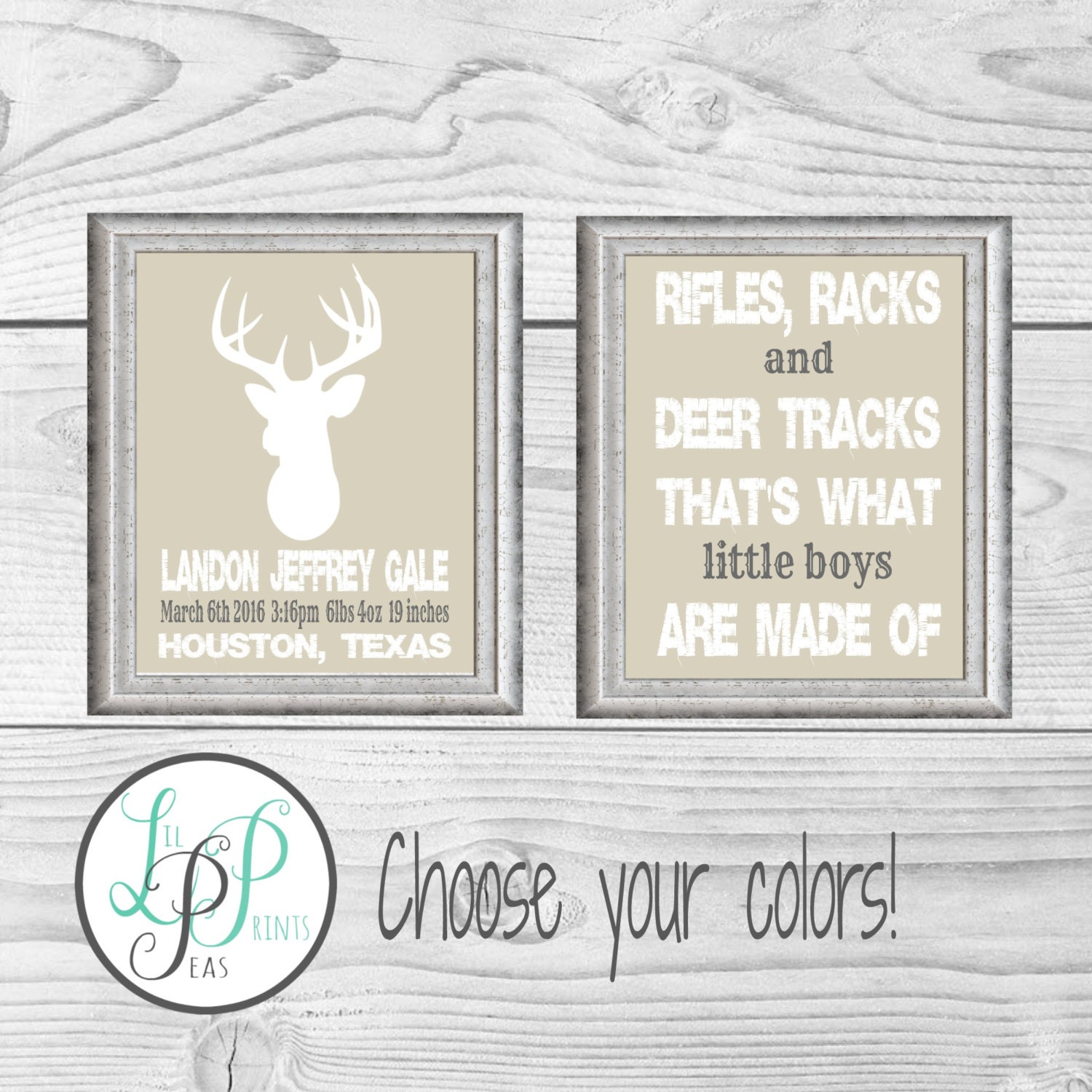 Woodland Nursery Print Hunting Theme Nursery Baby Boy Gift