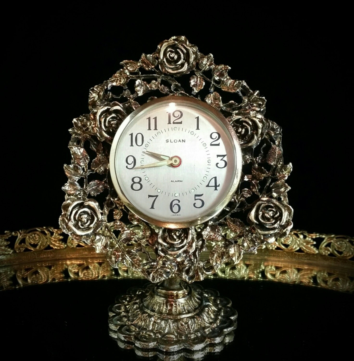 Matson Filigree Clock Vanity Clock Hollywood by OldGLoriEstateSale