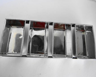 Vintage Industrial Metal Cake/Bread/Fruit Loaf Pans 4 in 1 Baking Loaf Pans