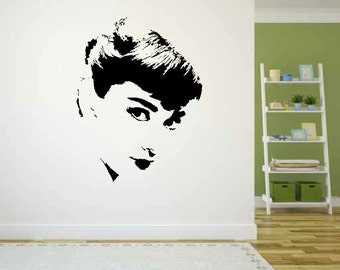 Items Similar To I Belive In Pink - Audrey Hepburn Vinyl Wall Sticker 