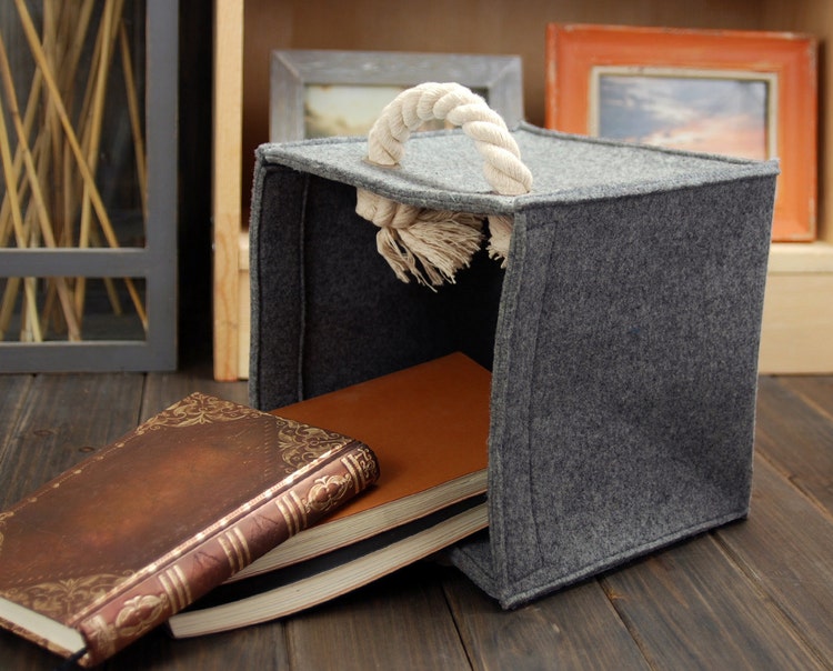 Felt Storage Box Felt Container Basket Storage Bin by Filzkraft