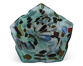 Midcentury Murano Iridescent Art Glass Bowl