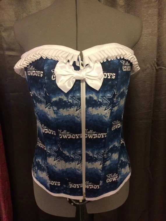 Dallas Cowboy Steel boned corset fits waist size: 30-34