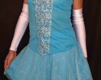NEW CINDERELLA complete running outfit (top, skirt with attached compression shorts and white arm sleeves)