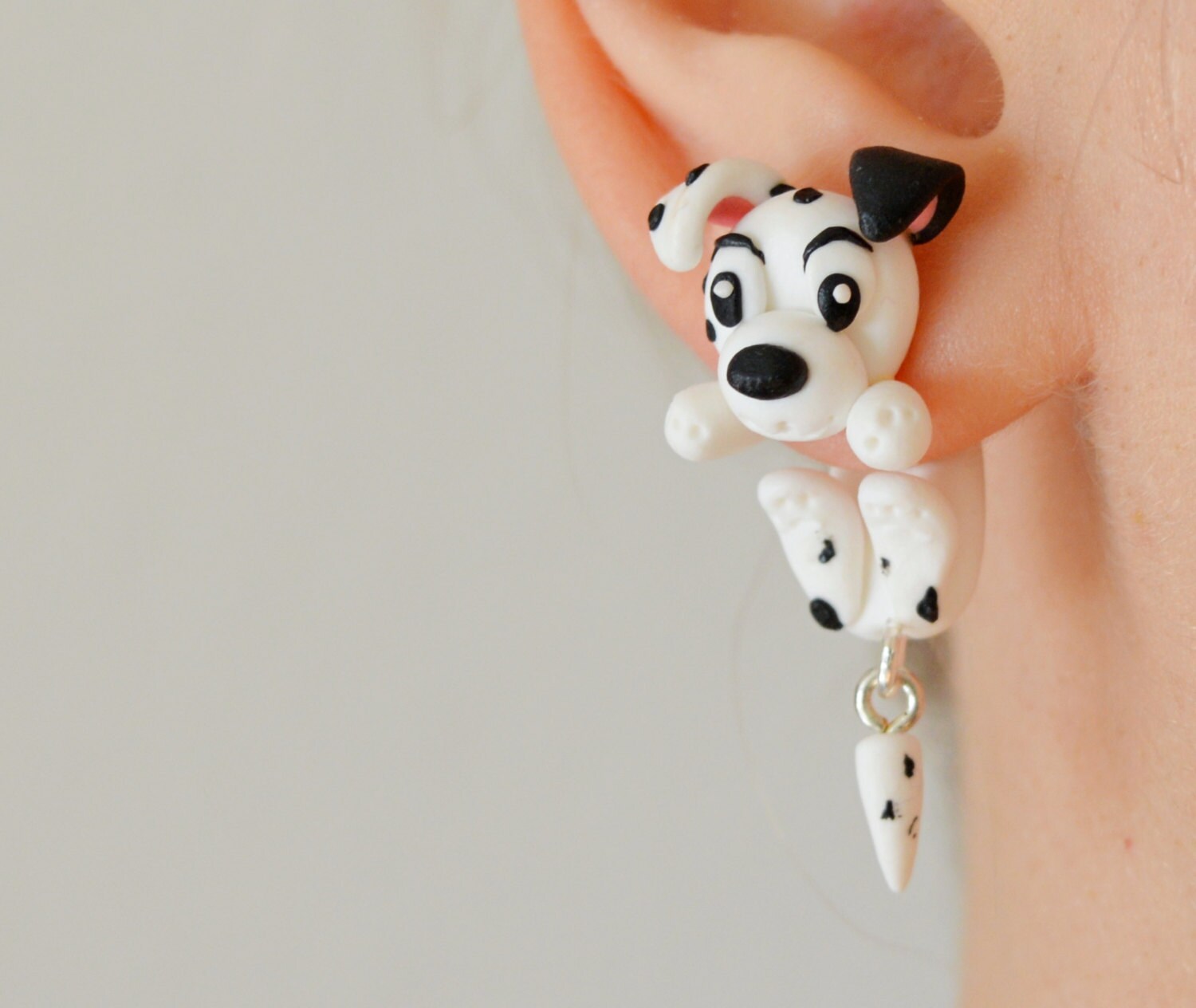 Dalmatian dog ear plugs dogs ear gauges Animal dangling gauges