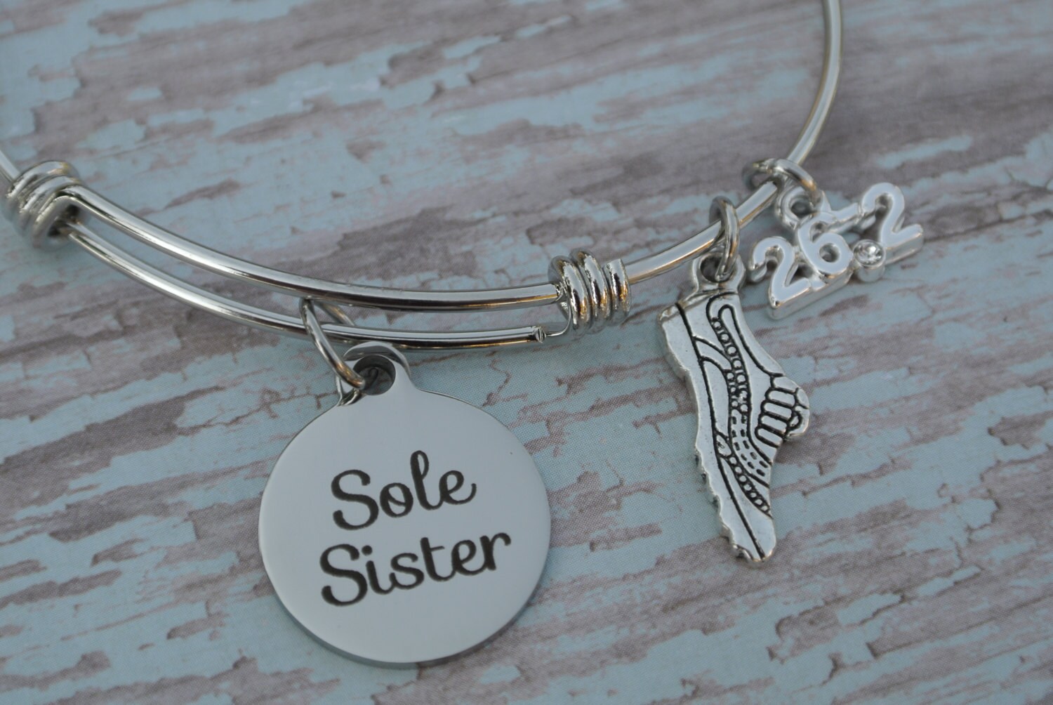 Sole sister bracelet // sole sister charm // marathon bracelet